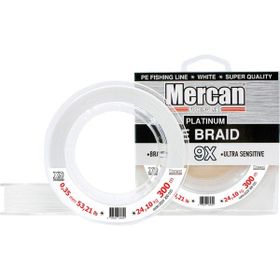 Mercan PE Örgü Platinum X9 İp 300 m Beyaz 0.35 mm Makara Misina