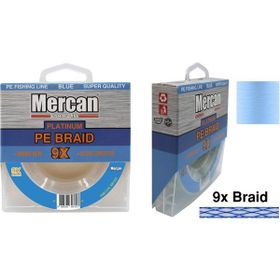 Mercan PE Örgü Platinum X9 İp 300 m Mavi 0.07 mm Makara Misina