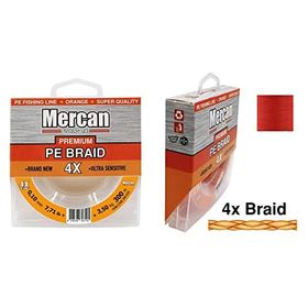 Mercan PE Örgü Premium 4X İp 0.14 mm 13.44 lb 5.60 kg 300 mt Turuncu Misina