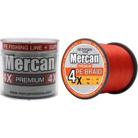 Mercan PE Örgü Premium 4X İp 0.37 mm - 1000 mt Turuncu Misina