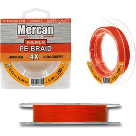 Mercan PE Örgü Premium 4X İp 150 mt Turuncu Makara Misina