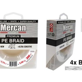 Mercan Pe Örgü Premium X4 İp 300 mt Beyaz Misina