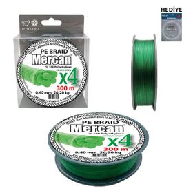 Mercan Pe Örgü Premium X4 İp 300 mt Yeşil Misina