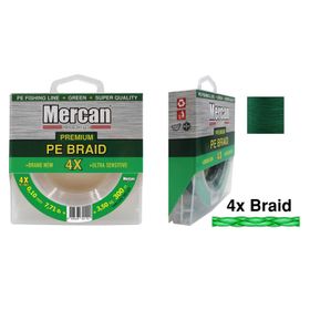 Mercan Pe Örgü Premium X4 İp 300 mt Yeşil Misina
