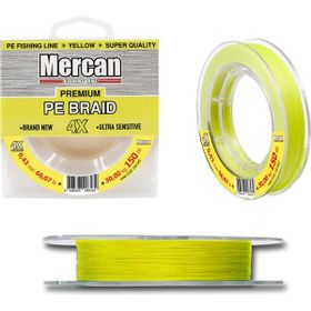 Mercan Premium Pe X4 Örgü İp 150 mt Neon Sarı Makara Misina