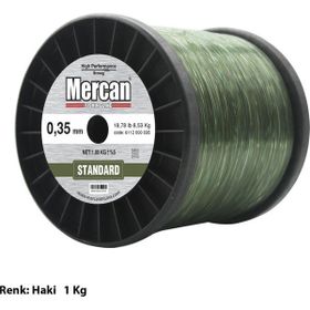 Mercan Standart 1 kg Haki Yeşil Bobin Misina