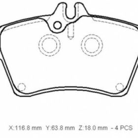 Mercedes B Class W245 2005/2009 116.8x63.8x18 Ön Fren Balatası