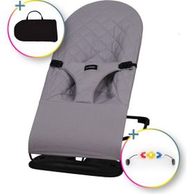 Merfbaby Gri Çantalı Oyuncaklı Ana Kucağı