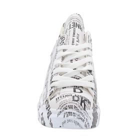 MergenShoes 0330 Beyaz Siyah Dikişli Kadın Spor Ayakkabı
