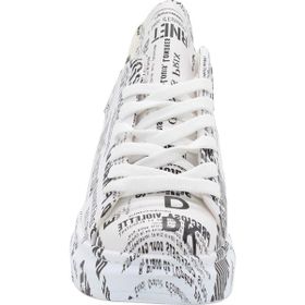 MergenShoes 0330 Beyaz Siyah Dikişli Kadın Spor Ayakkabı