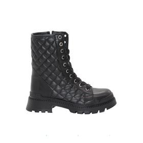 MergenShoes 3085 Siyah Fermuarlı Bağcıklı Kadın Bot