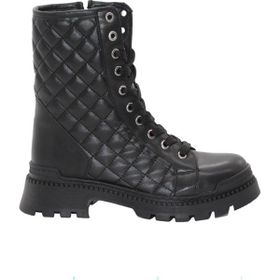 MergenShoes 3085 Siyah Fermuarlı Bağcıklı Kadın Bot