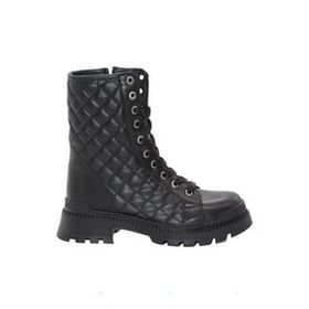 MergenShoes 3085 Siyah Fermuarlı Bağcıklı Kadın Bot