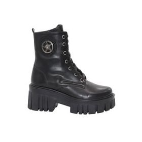 MergenShoes 3086 Siyah Fermuarlı Bağcıklı Kadın Bot
