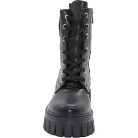 MergenShoes 3087 Siyah Fermuarlı Bağcıklı Kadın Bot