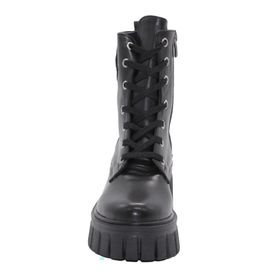 MergenShoes 3087 Siyah Fermuarlı Bağcıklı Kadın Bot