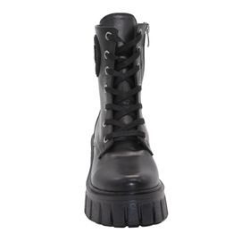 MergenShoes 3089 Siyah Fermuarlı Bağcıklı Kadın Bot