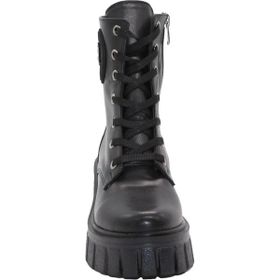 MergenShoes 3089 Siyah Fermuarlı Bağcıklı Kadın Bot