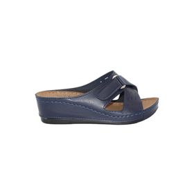 MergenShoes A011 Lacivert Günlük Poli Yumuşak Taban Kadın Terlik
