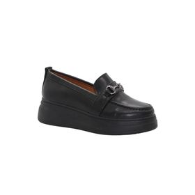 MergenShoes BF0685 Siyah Yüksek Taban Kadın Günlük Ayakkabı