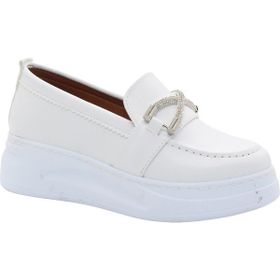 MergenShoes BF0985 Yüksek Taban Beyaz Kadın Günlük Ayakkabı