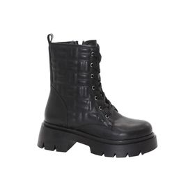 MergenShoes BF183 Siyah Bağcıklı Fermuarlı Kadın Bot