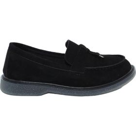 MergenShoes G058 Siyah Süet Kauçuk Taban Kadın Günlük Ayakkabı