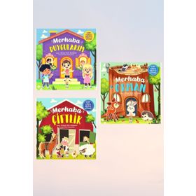 Merhaba Çiftlik-Merhaba Orman-Merhaba Duygularım Sincap Kitap Cırt Cırtlı Kitap Seti