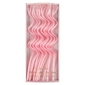 Meri Meri 20'li Pembe Kıvrımlı Mumlar