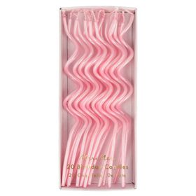 Meri Meri 20'li Pembe Kıvrımlı Mumlar