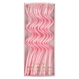 Meri Meri 20'li Pembe Kıvrımlı Mumlar