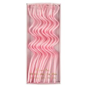 Meri Meri 20'li Pembe Kıvrımlı Mumlar
