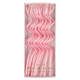 Meri Meri 20'li Pembe Kıvrımlı Mumlar