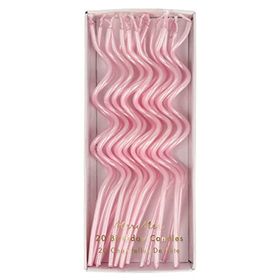 Meri Meri 20'li Pembe Kıvrımlı Mumlar