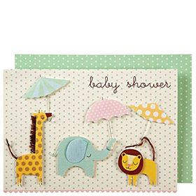 Meri Meri Animals Umbrellas Card Şemsiyeli Hayvanlar Tebrik Kartı
