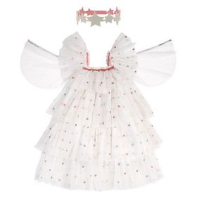 Meri Meri Sequin Tulle Angel Costume 3 4 Years Payetli Beyaz Elbise