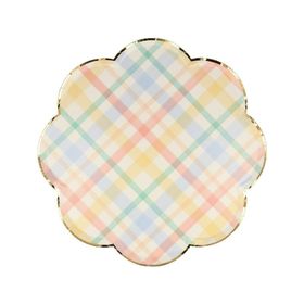 Meri Meri Spring Plaid Dinner Plates S 8'li Bahar Yeri Tabaklar