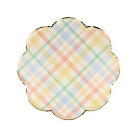 Meri Meri Spring Plaid Dinner Plates S 8'li Bahar Yeri Tabaklar