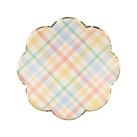 Meri Meri Spring Plaid Dinner Plates S 8'li Bahar Yeri Tabaklar