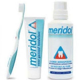 Meridol Ağız Bakım Suyu+Diş Fırçası+Diş Macunu 3'lü Set
