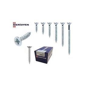 Meridyen 3.5x25 mm 1000 Adet Paket Rondela Başlı Arkalık Vidası