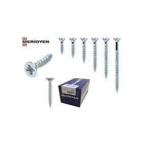 Meridyen 3.5x25 mm 1000 Adet Paket Rondela Başlı Arkalık Vidası
