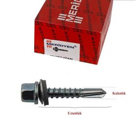 Meridyen 4.8x25 500'lü Trapez Çatı Vidası