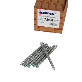 Meridyen 7.5x80 mm 100 Adet Paket PVC Buldex Vidası