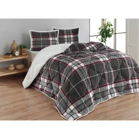 Merinos Comforter Anna Gri Çift Kişilik Yorgan Seti
