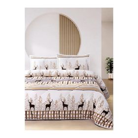 Merinos Comforter Deer Bej Tek Kişilik Yorgan Seti