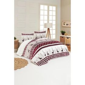 Merinos Comforter Deer Gri Çift Kişilik Yorgan Set