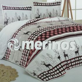 Merinos Comforter Deer Gri Çift Kişilik Yorgan Set
