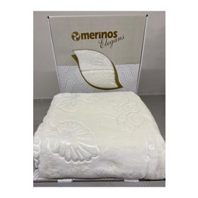 Merinos Elegans Kemik Çift Kişilik Embos Vizon Battaniye