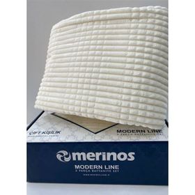 Merinos Modern Line 220x240 cm Ekru 3 Parça Battaniye Seti